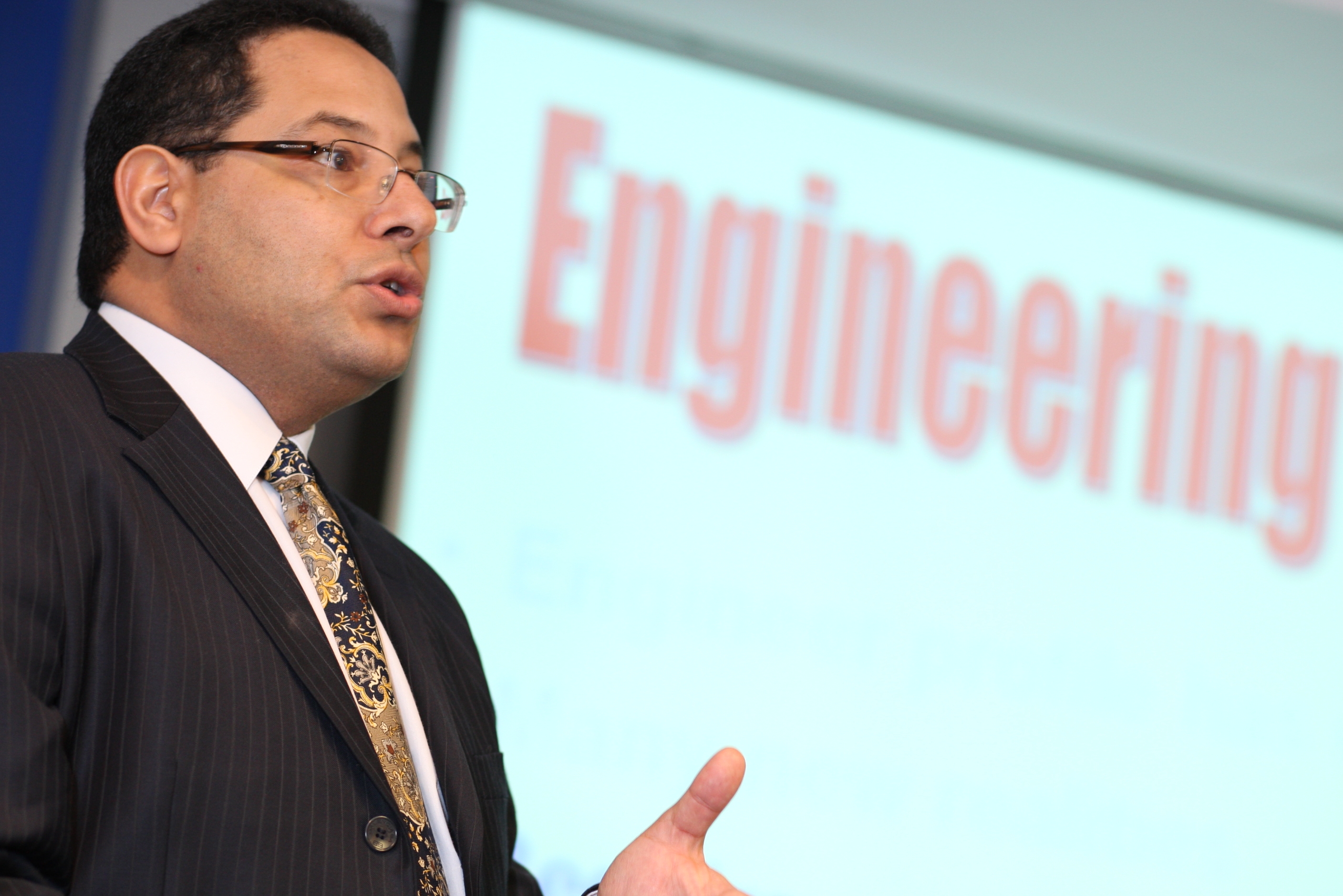 Prof Ben Letaief introducing the School of Engineering.	