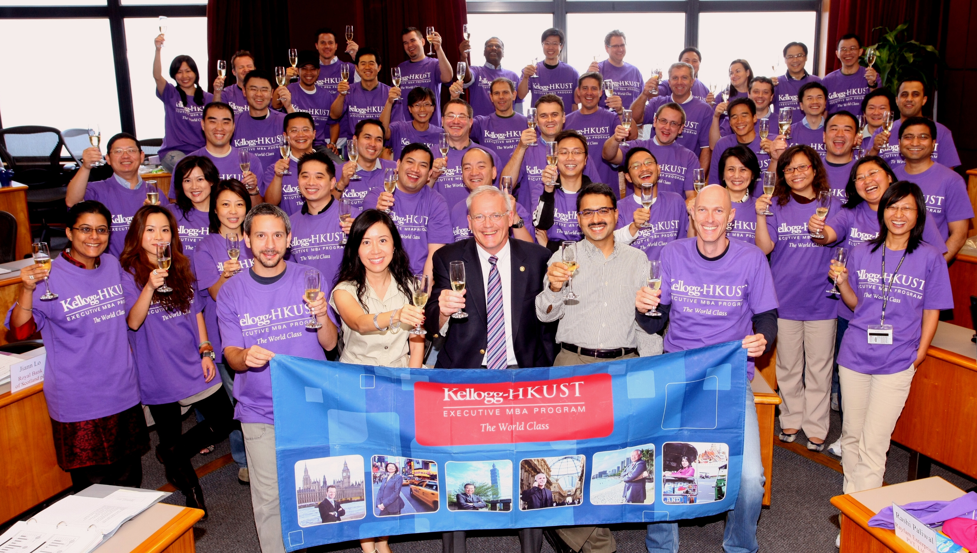 The Kellogg-HKUST EMBA Program faculty, staff and students cheer the No. 1 rank of the program by the Financial Times.