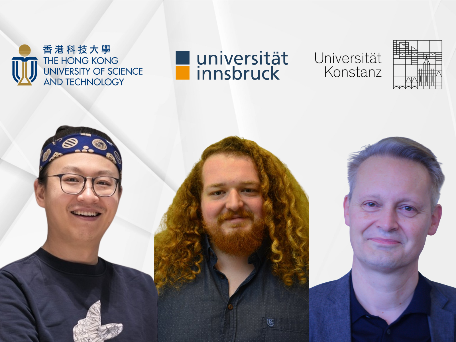 (from left) Prof. Richard GU Hongri, Assistant Professor of the Division of Integrative Systems and Design at HKUST; Dr. Anton LÜDERS from the Department of Physics at Universität Innsbruck; and Prof. Clemens BECHINGER from the Department of Physics at University of Konstanz, are the corresponding authors of this study. 