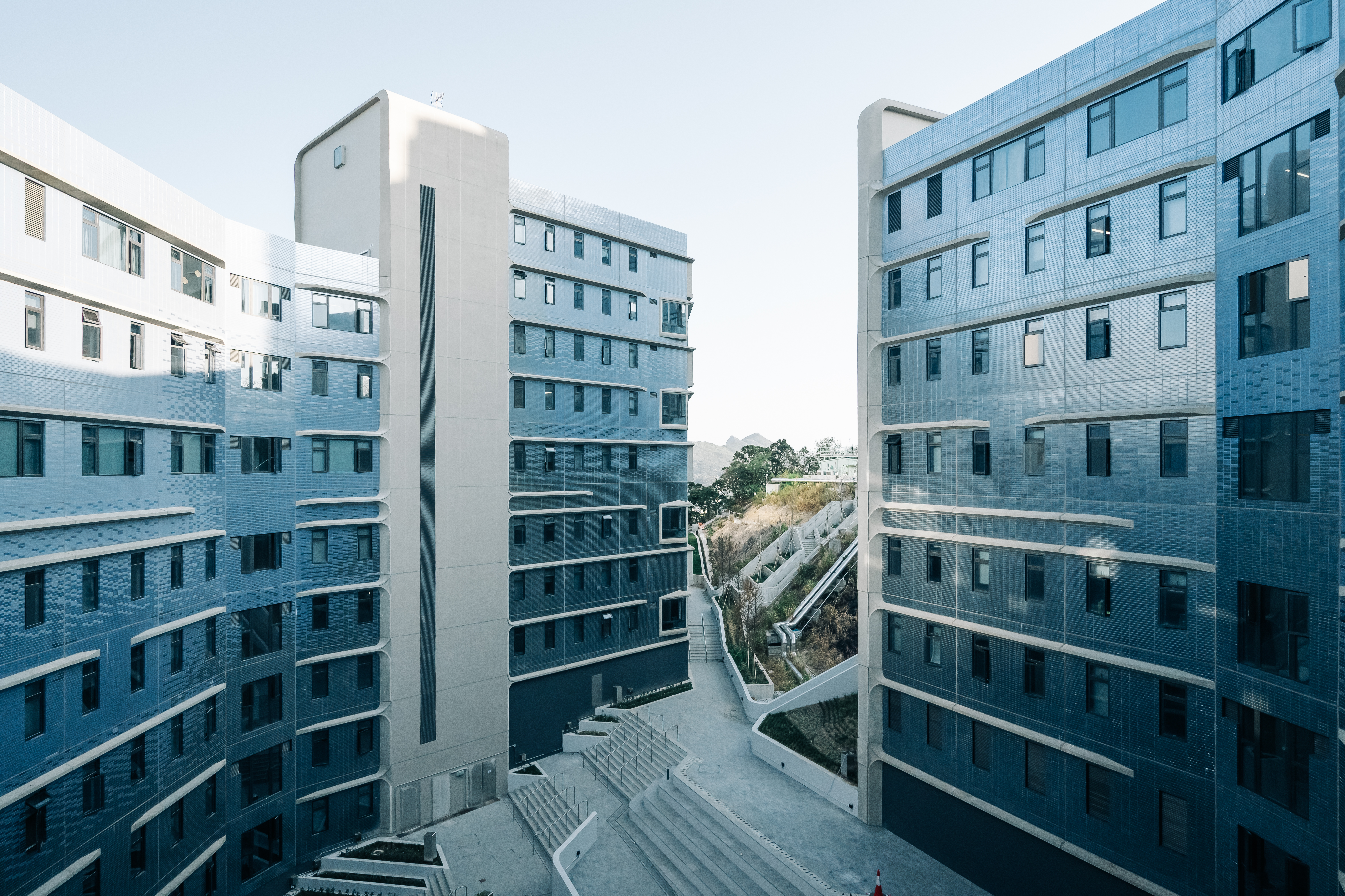 The i-Village comprises four residential halls providing 1,551 hostel places for local and non-local undergraduate students.