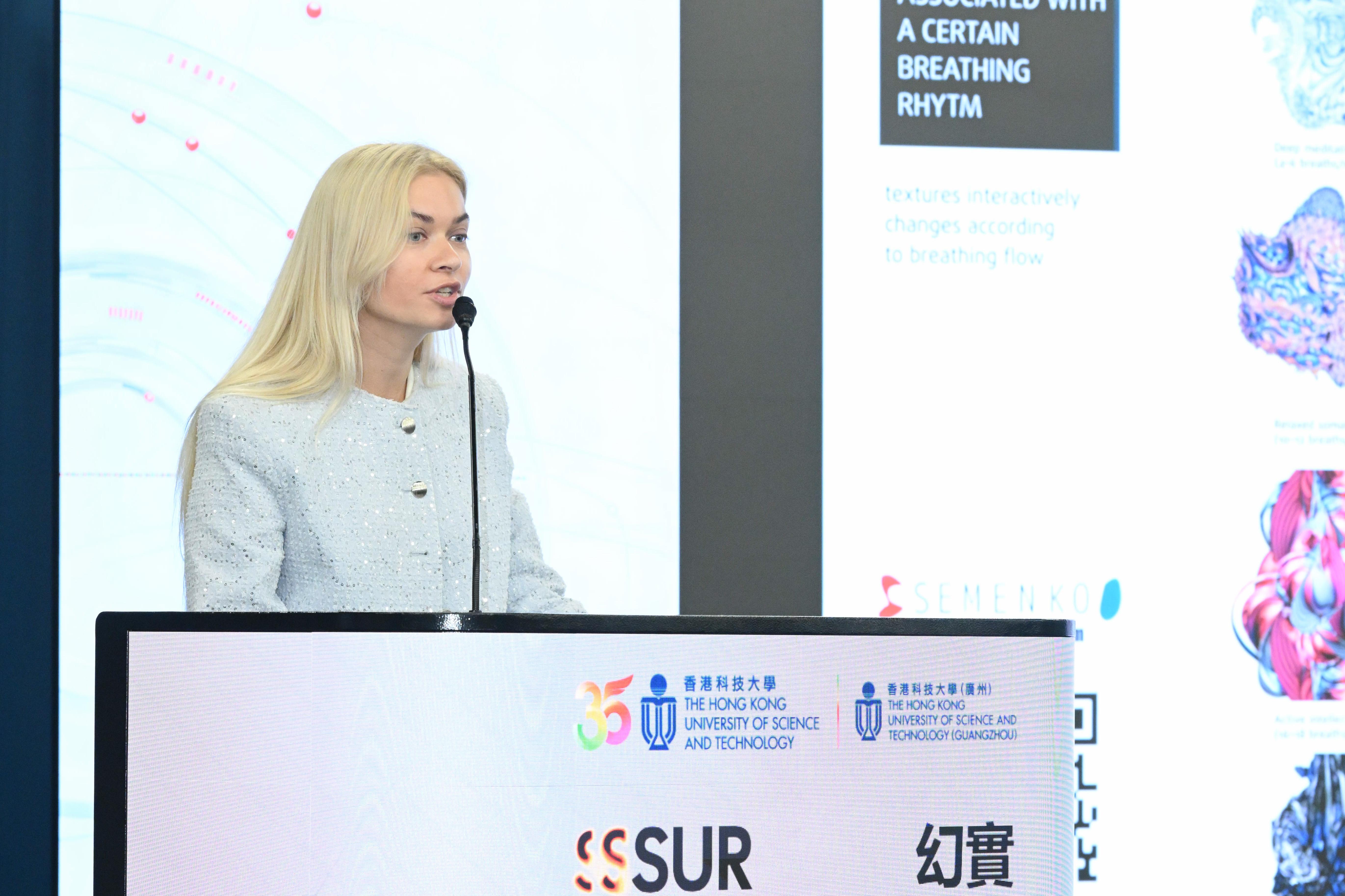 Ms. Katerina Semenko, Russian conceptual phygital artist and International Design Award recipient introduced her work Respire 2.0.